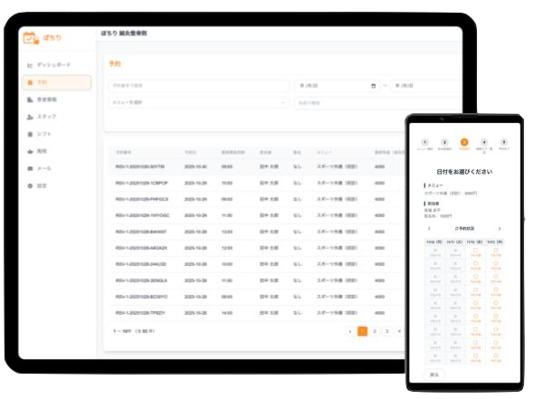 ぽちり管理画面とスマホ画面